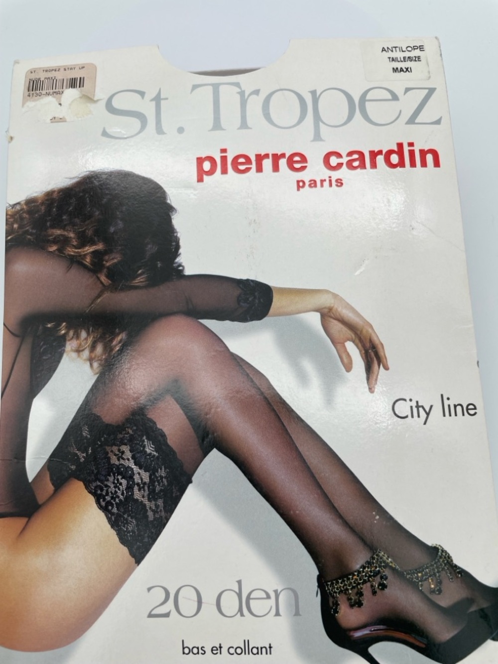 Pierre Cardin St. Tropez 20 Den Lace Stay Up Thigh Highs Antilope Maxi "Taupe"
